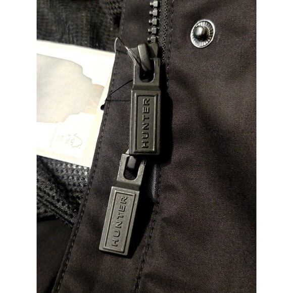 HUNTER Women's Size XS Cotton Smock Hooded Rain Jacket Water Resistant Black - Picture 9 of 12